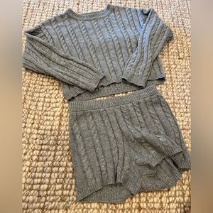 Cable knit top and bottom